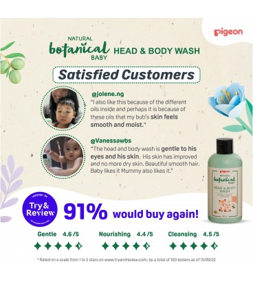 Pigeon Natural Botanical Baby 2 in 1 Head & Body Wash Refill 900ml