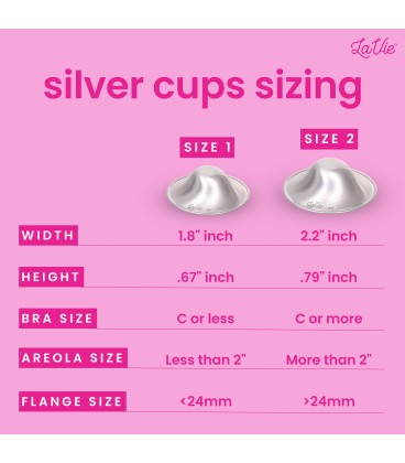 Lavie Silver Nursing Cups Size 1 (Regular)
