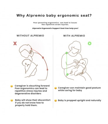 Alpremio Baby Ergonomic Support Seat Organic Cotton + Box (Mesh Brown)