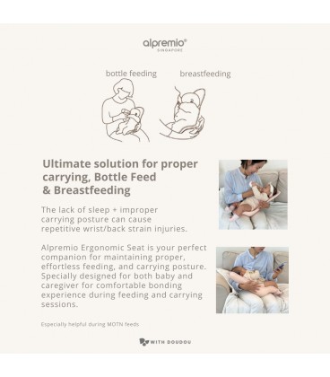 Alpremio Baby Ergonomic Support Seat Organic Cotton + Box (Mesh Ivory)