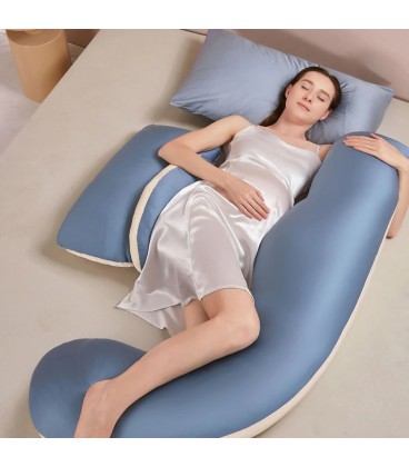 Mama Wonders | MamaSnooze Premium Pregnancy Pillow (Tencel Blue)