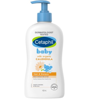 Cetaphil Baby Calendula Wash & Shampoo 400ml Twin Pack Gift Set (Elephant)