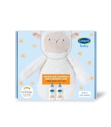 Cetaphil Baby Calendula Wash & Shampoo 400ml Twin Pack Gift Set (Sheep)