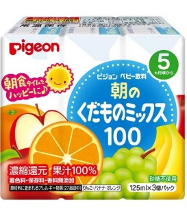 Pigeon Baby Juice Mixed Fruit 100% 125ml, Pack of 3