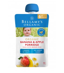 Bellamy's Organic Banana & Apple Porridge Made With Brown Rice 120g