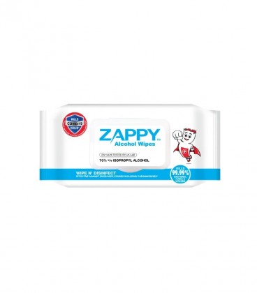 Zappy Alcohol Wipes 50 Sheets Resealable