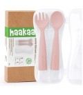 Haakaa Silicone Bendy Cutlery Set - Blush