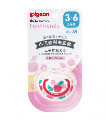 Pigeon Fun Friends Soother 3-6m M Size - Apple