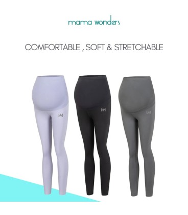 Mama Wonders | MamaFit Maternity Activewear Pants - LYCRA Antibacterial [Dark Grey]