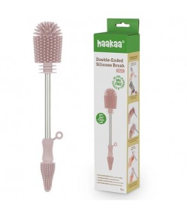 Haakaa Double Ended Silicone Bottle Brush (Blush)