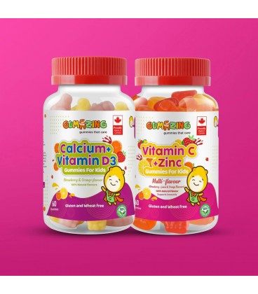 Gumazing 2 Pack Combo | Calcium & Vitamin D3 + Vitamin C & Zinc