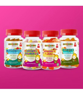 Gumazing 4 Pack Combo | Calcium & Vitamin D3 + Vitamin C & Zinc + Multivitamin + Omega 3