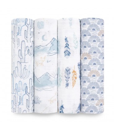 Aden + Anais Muslin Swaddle 4pk - Sunrise