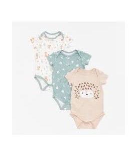 Not Too Big Bamboo Bodysuits (3 pack) Woodland (0-3M)