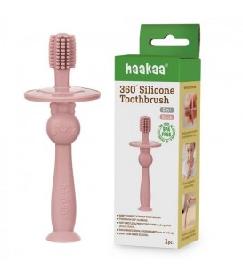 Haakaa 360 Silicone Baby Toothbrush (Blush)