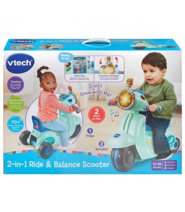 Vtech 2 In 1 Ride & Balance Scooter - Blue