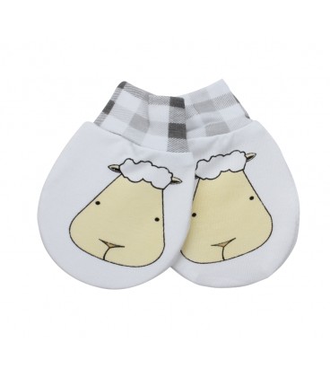Baa Baa Sheepz Mittens (2 pairs) - Big Face Checkers + Small Moon Polka Dots