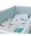 Beblum Starling Convertible Baby Cot Bundle (Dino Bedding Set) - Owl Grey