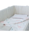 Beblum Starling Convertible Baby Cot Bundle (Dino Bedding Set) - Dove White