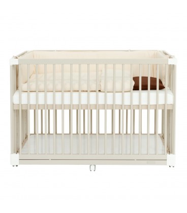 Beblum Starling Convertible Baby Cot Bundle (Safari Bedding Set) - Dove White