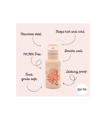 Sassi Stainless Steel Bottle - Slurpy The Octopus (500ml)