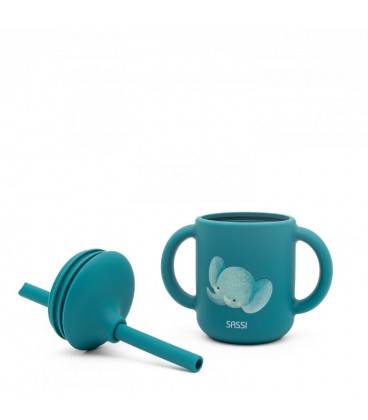 Sassi Silicone Straw Cup - Chewy the Elephant