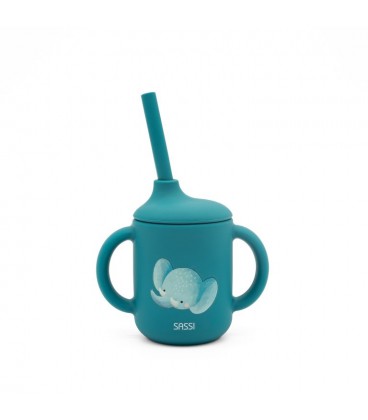 Sassi Silicone Straw Cup - Chewy the Elephant