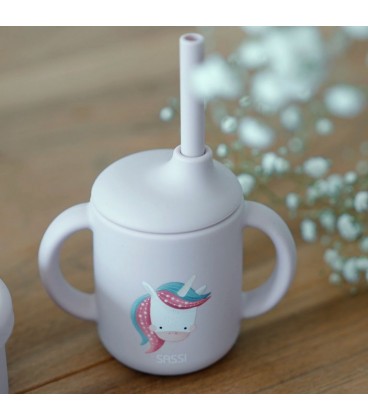 Sassi Silicone Straw Cup - Sparkly the Unicorn