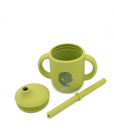 Sassi Silicone Straw Cup - Cracky the Dinosaur