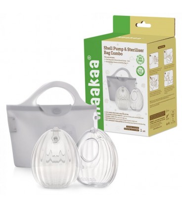 Haakaa Shell Pumps & Steriliser Bag Combo 75ml 2pcs