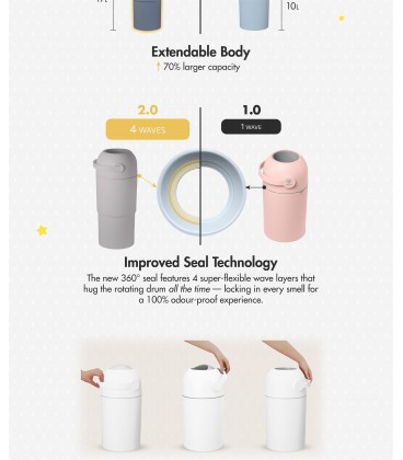 Umee Odourless Diaper Pail - Beige