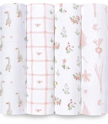 Aden & Anais Swaddles 4 Pack - Country Floral