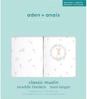 Aden + Anais Muslin Swaddle 2pk - Blushing Bunnies