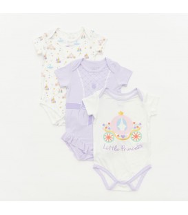 Not Too Big Princess Short Sleeve Bodysuits - 3 Pack