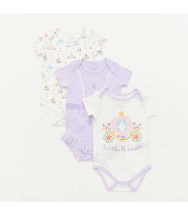 Not Too Big Princess Short Sleeve Bodysuits - 3 Pack
