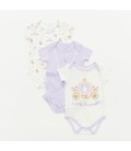 Not Too Big Princess Short Sleeve Bodysuits - 3 Pack (0-3M)