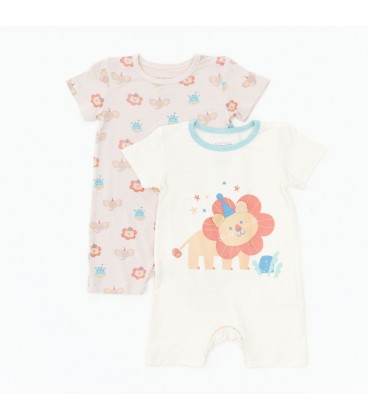 Not Too Big Safari Party Romper - 2 Pack