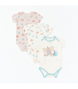 Not Too Big Safari Party Short Sleeve Bodysuit - 3 Pack