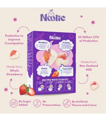 Noolie Probiotic Bites with Prebiotics (Strawberry Cheesecake Flavor)