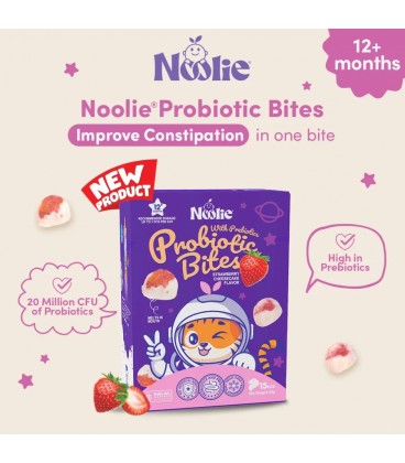 Noolie Probiotic Bites with Prebiotics (Strawberry Cheesecake Flavor)