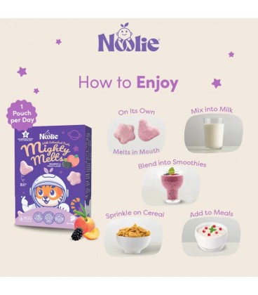 Noolie Mighty Melts with Antioxidant Fruits (Mulberry and Peach Flavor)