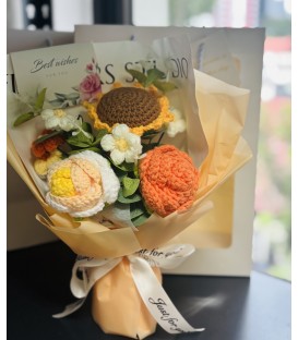 Crotchet Flower Bouquet- Yellow