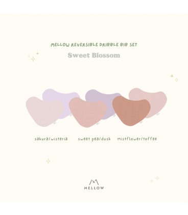 Mellow Reversible Dribble Bib Set - Sweet Blossom