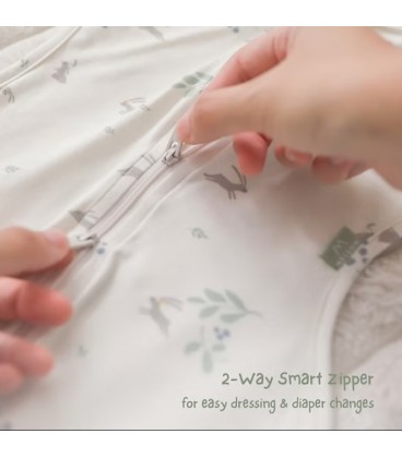 Mellow Cloud Soft Zip Baby Swaddles - Bunny Airscape (3 Months)