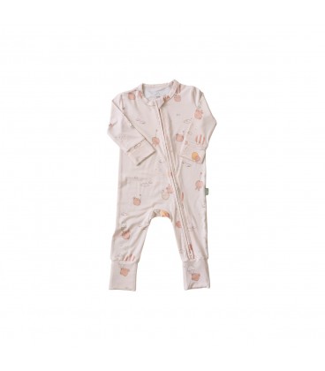 Mellow Cloud Soft Baby Sleepsuits - Bunny Airscape (3 Months)