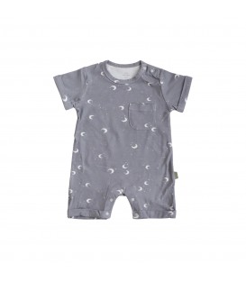 Mellow Cloud Soft Ethan Short Sleeve Baby Romper - Luna (0 Months)