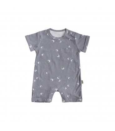 Mellow Cloud Soft Ethan Short Sleeve Baby Romper - Luna (0 Months)