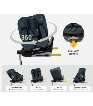 Hamilton i-Ride 360° Rotatable Car Seat (with Leg Support) - Black