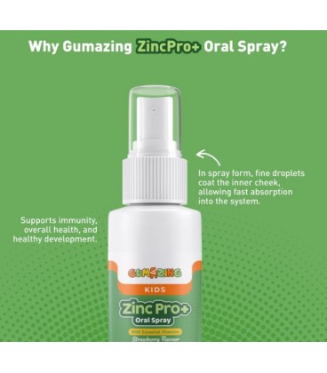 Gumazing ZincPro+ Oral Spray for Kids - Strawberry Flavour