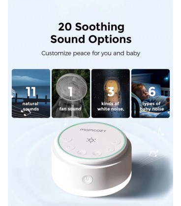 Momcozy Portable Baby Sound Machine with Night Light - Long Battery Life
